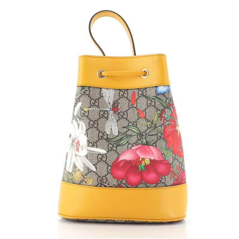 gucci floral bucket bag