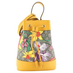Gucci Ophidia Bucket Bag Flora GG Coated Canvas and Leather Small