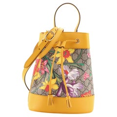 Gucci Ophidia Bucket Bag Flora GG Coated Canvas and Leather Small