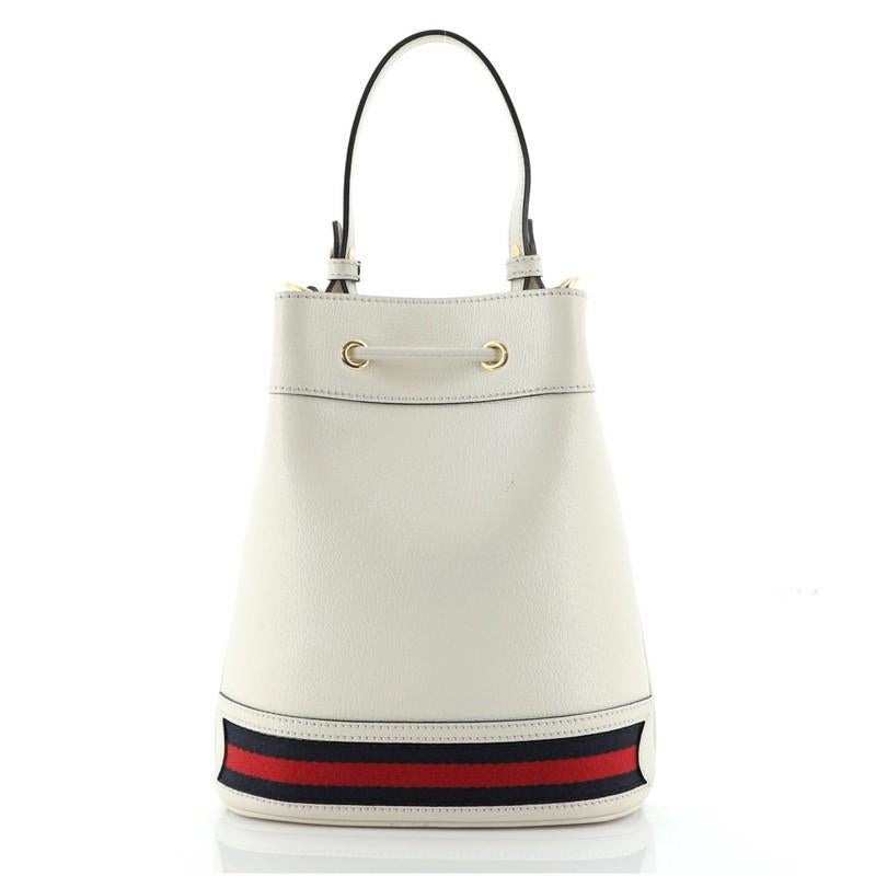 Gray Gucci Ophidia Bucket Bag Leather Small