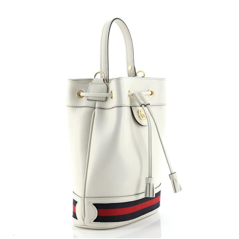 Beige Gucci Ophidia Bucket Bag Leather Small
