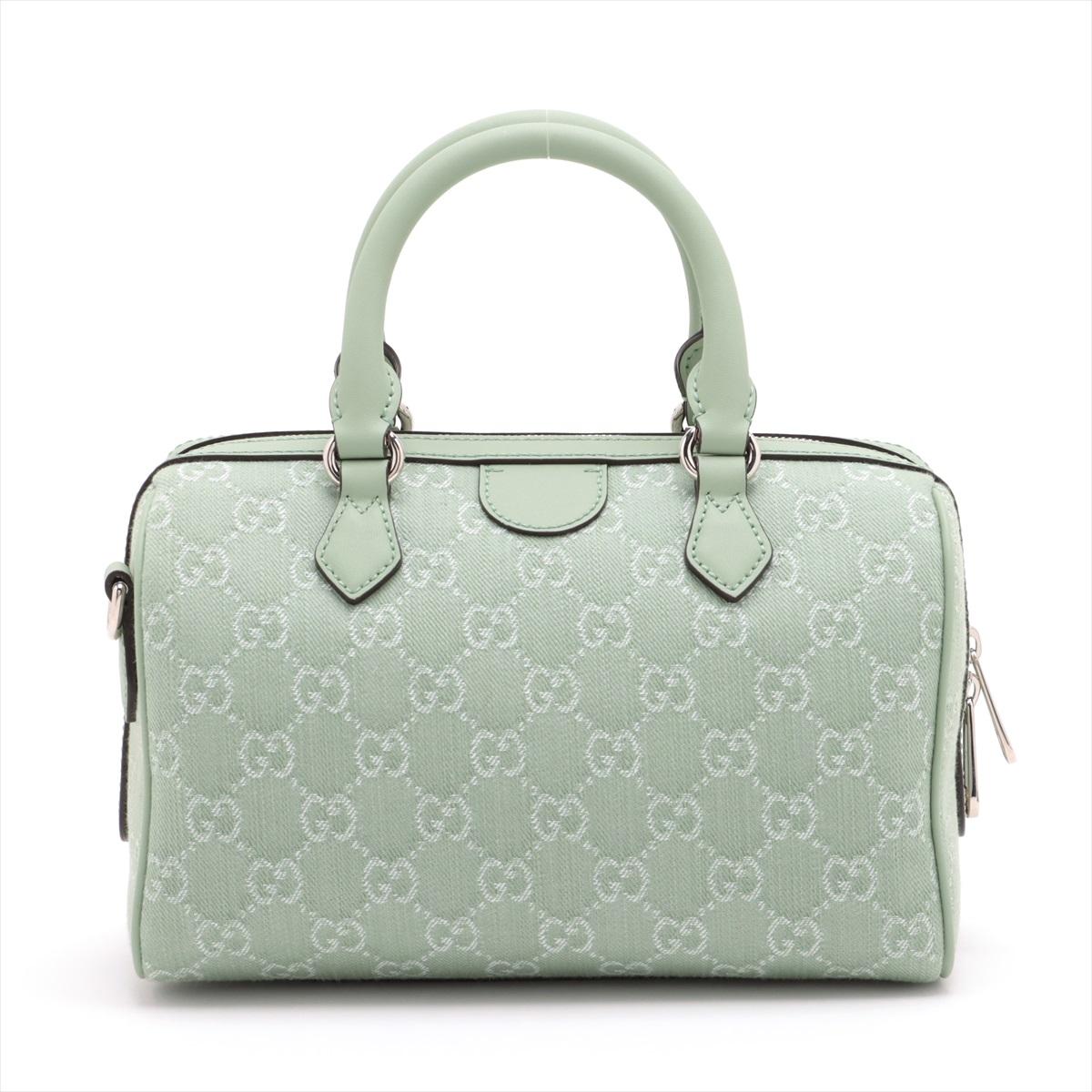 Gucci Ophidia Canvas Leather Two-Way Handbag Mint Green In Good Condition In Humacao, PR