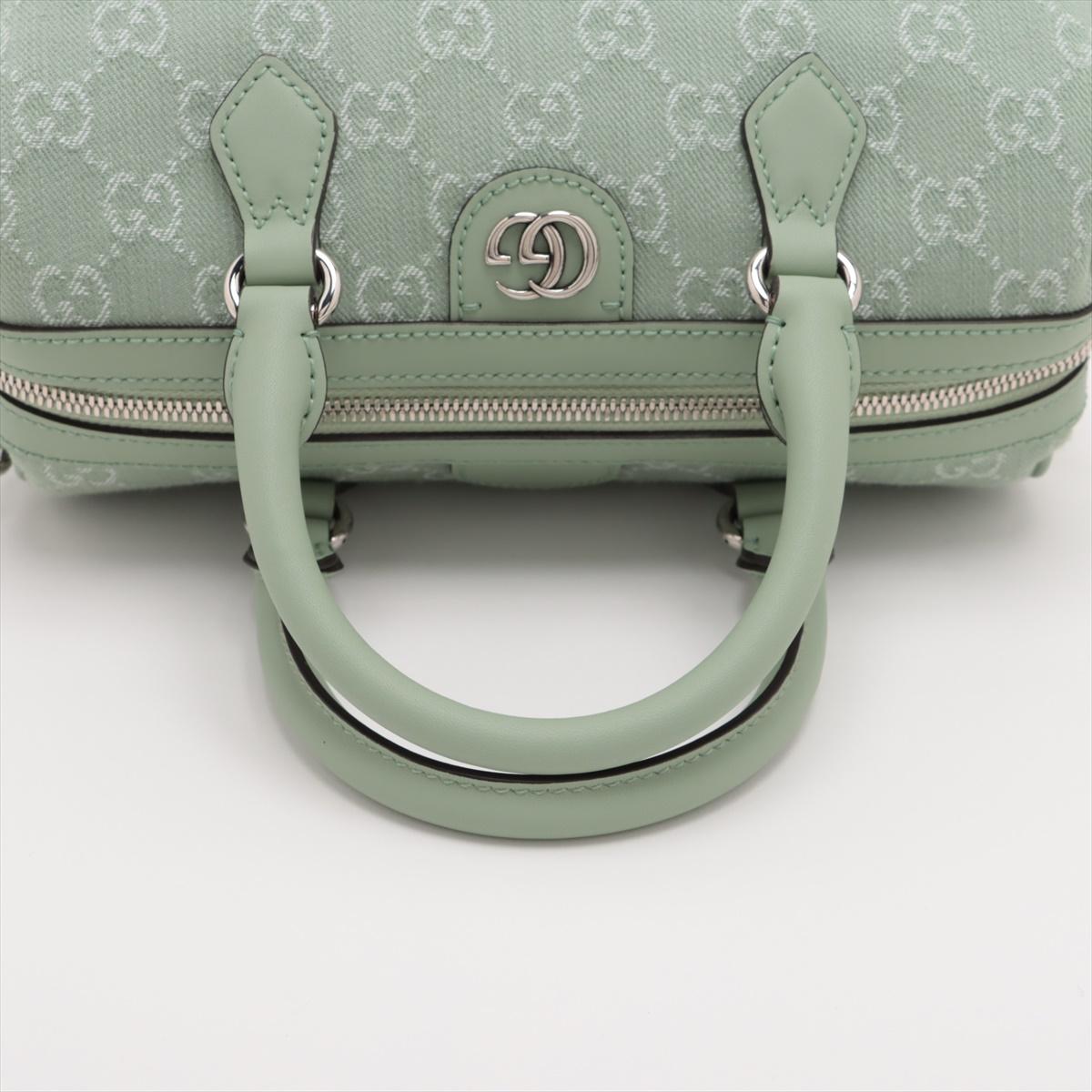 Gucci Ophidia Canvas Leather Two-Way Handbag Mint Green 2