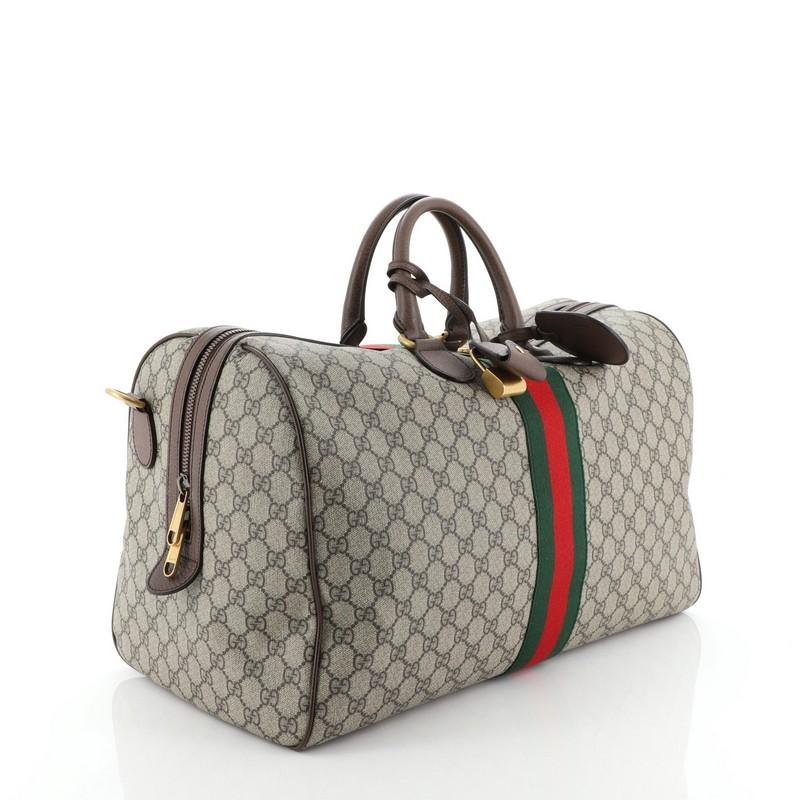 gucci red leather duffle bag