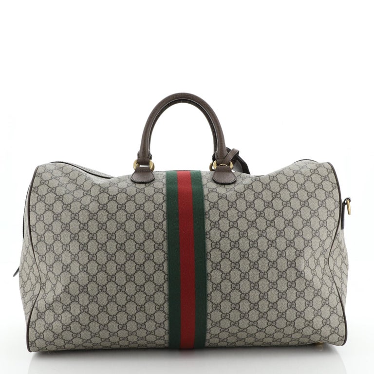 Gucci Ophidia Carry On Duffle Bag GG Coated Canvas Large For Sale at 1stdibs