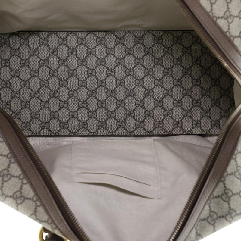 Gray Gucci Ophidia Carry On Duffle Bag GG Coated Canvas Large