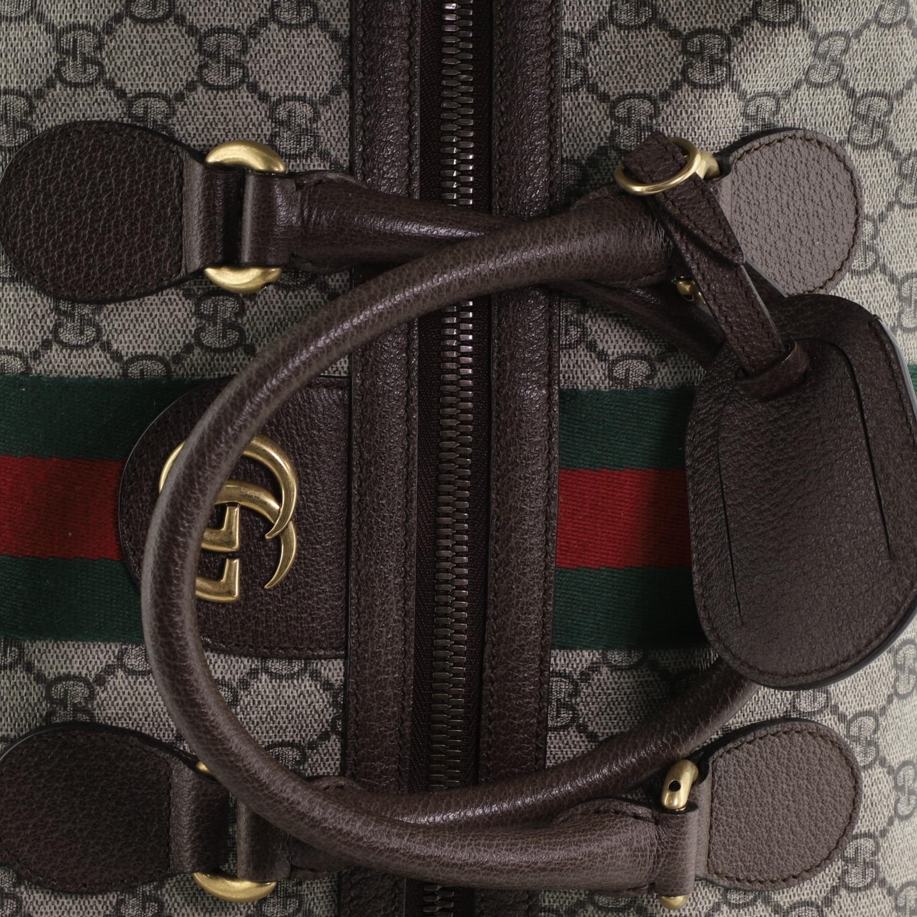 Gucci Ophidia Carry On Duffle Bag GG Coated Canvas Large In Good Condition In NY, NY