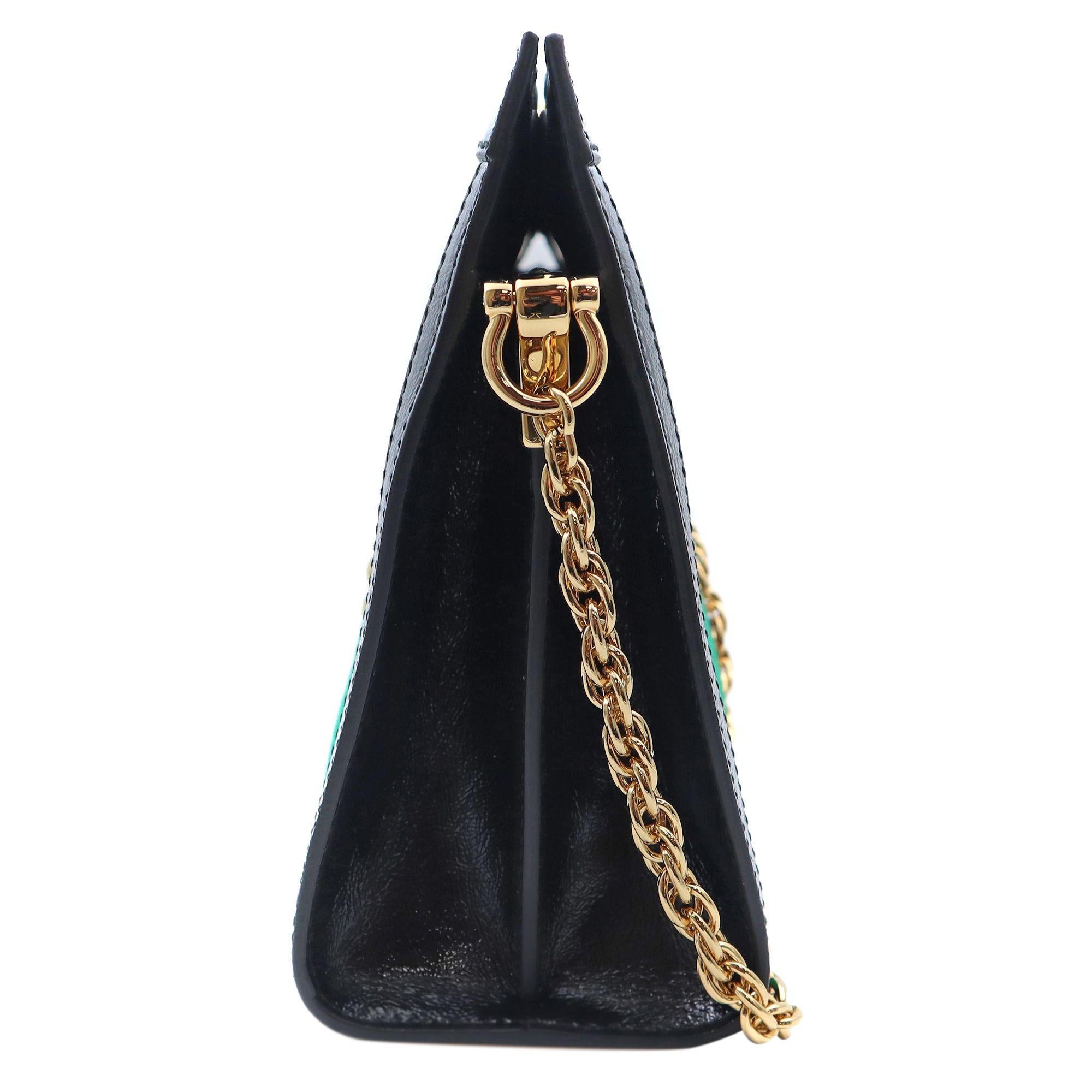 Gucci Ophidia Chain Green Suede Shoulder Bag Size Medium 503876  In Excellent Condition In New York, NY