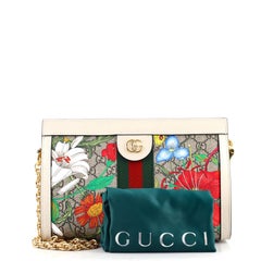Gucci Ophidia Kette Umhängetasche Flora GG aus beschichtetem Segeltuch