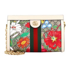 Gucci Ophidia Kette Umhängetasche Flora GG beschichtetes Segeltuch klein