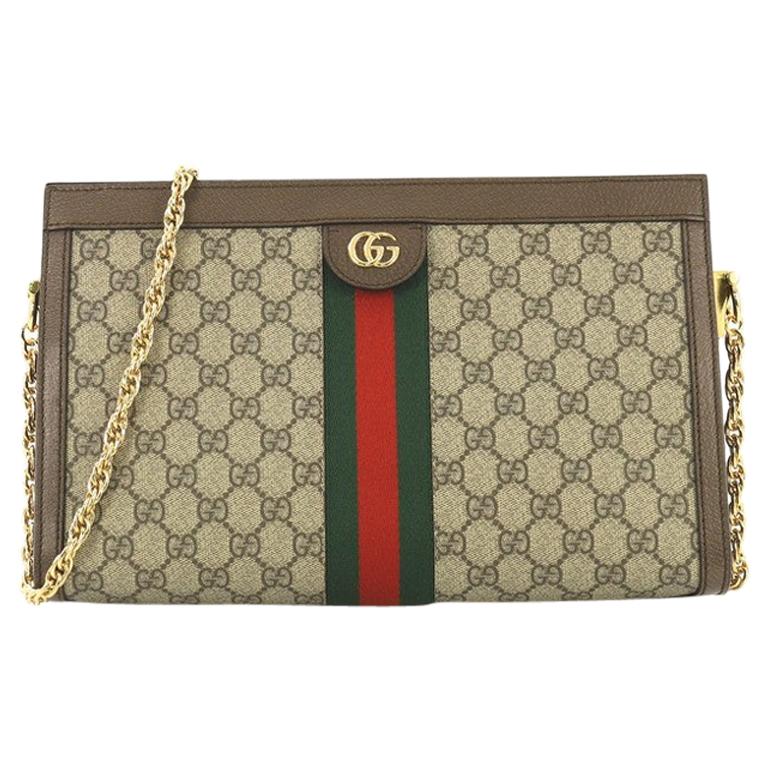 Gucci Ophidia Chain Shoulder Bag GG Coated Canvas Medium at 1stdibs
