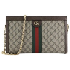 Gucci Ophidia Chain Shoulder Bag GG Coated Canvas Medium