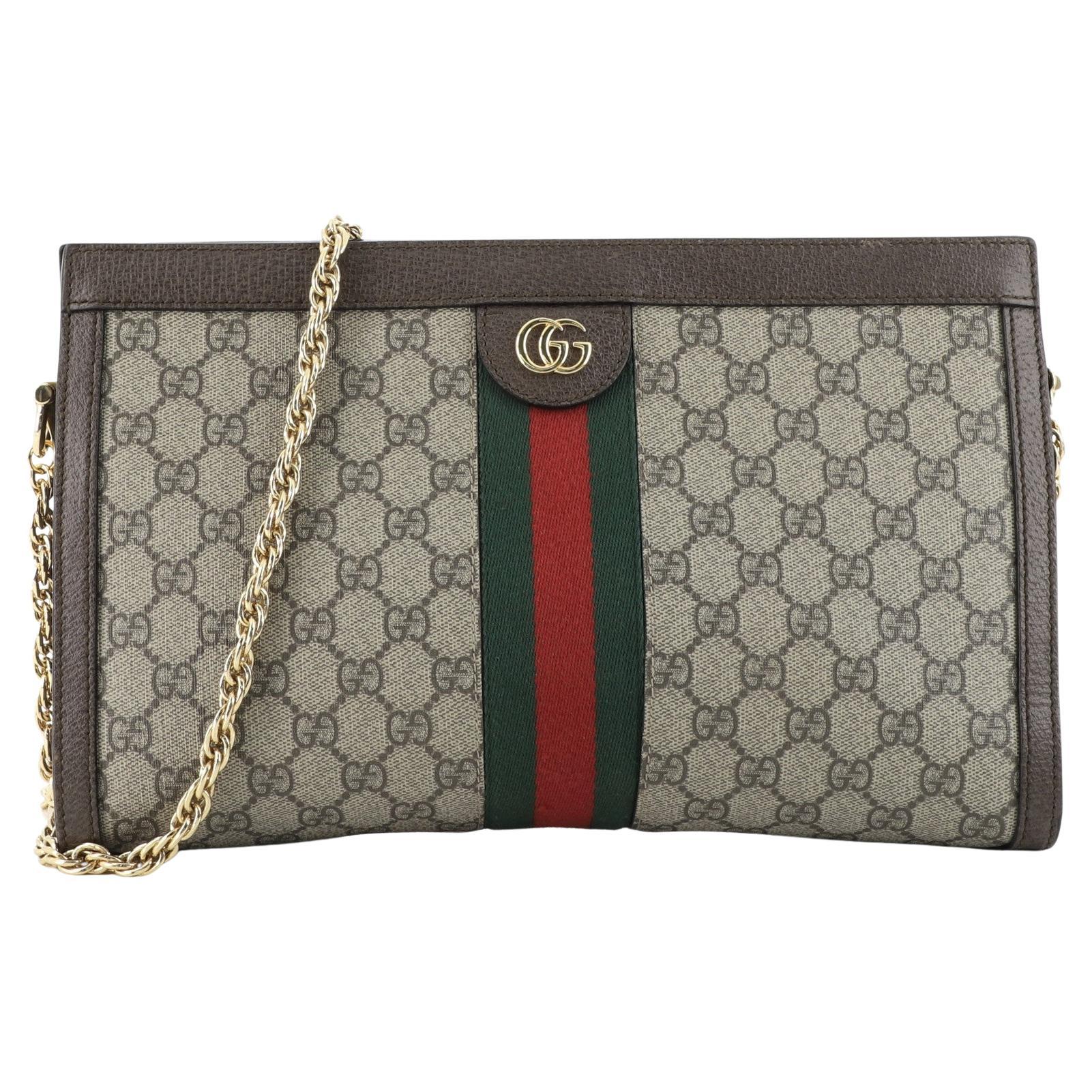 Gucci Ophidia Chain Shoulder Bag GG Coated Canvas Medium at 1stDibs