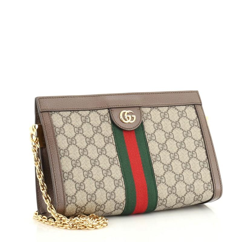 Gucci Ophidia Chain Shoulder Bag GG Coated Canvas Small