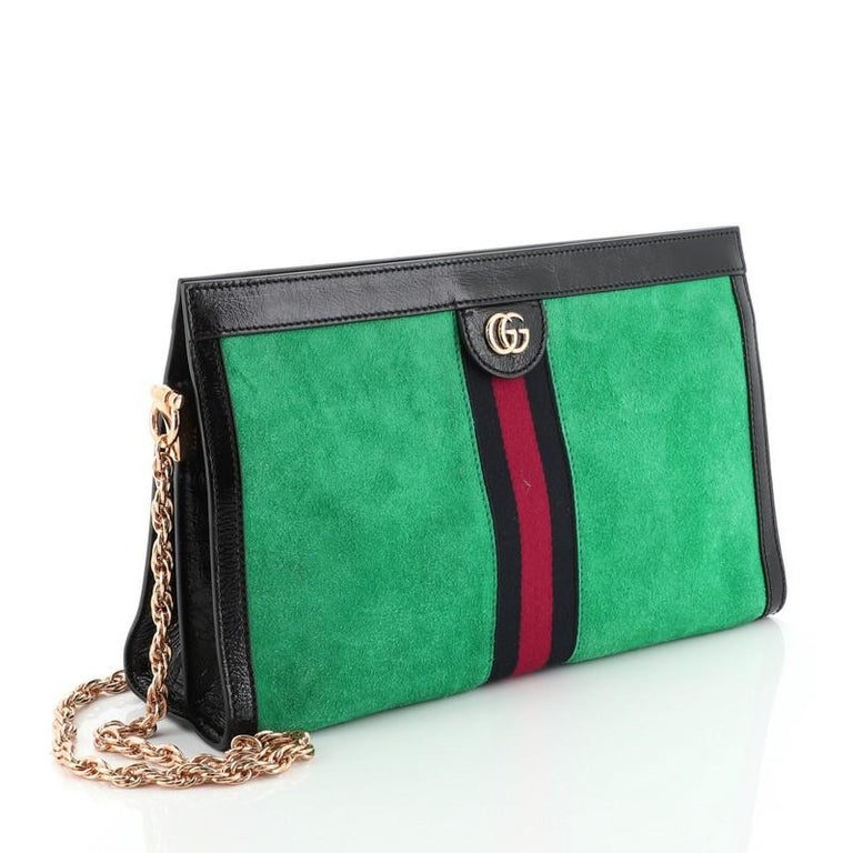 Gucci Ophidia Chain Shoulder Bag Suede Medium For Sale at 1stdibs