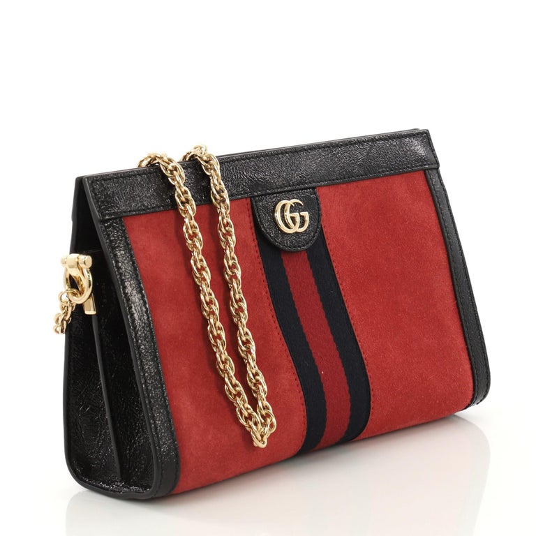 Gucci Ophidia Chain Shoulder Bag Suede Small at 1stdibs