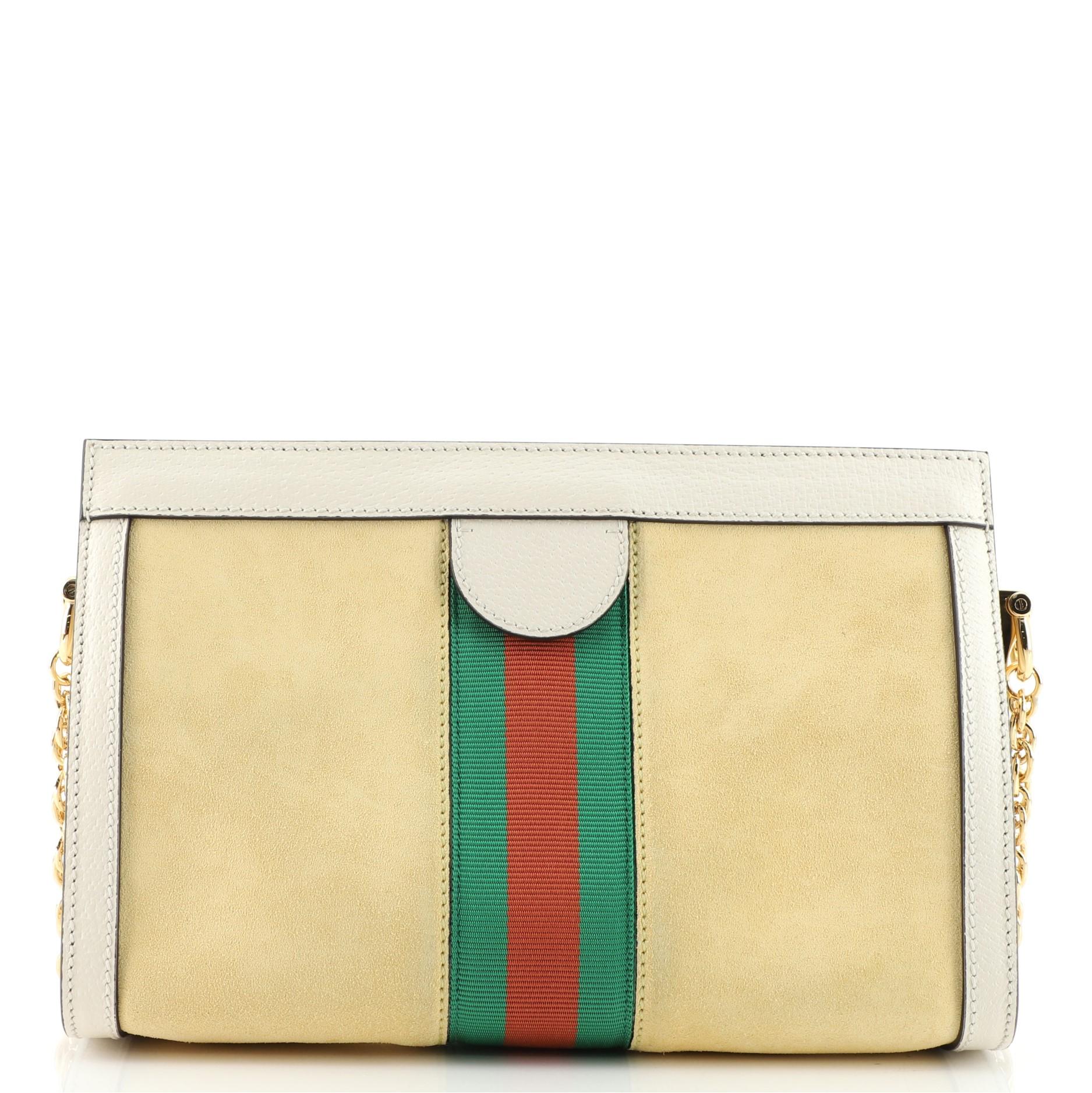 Gucci Ophidia Kette Umhängetasche aus Wildleder klein (Beige)