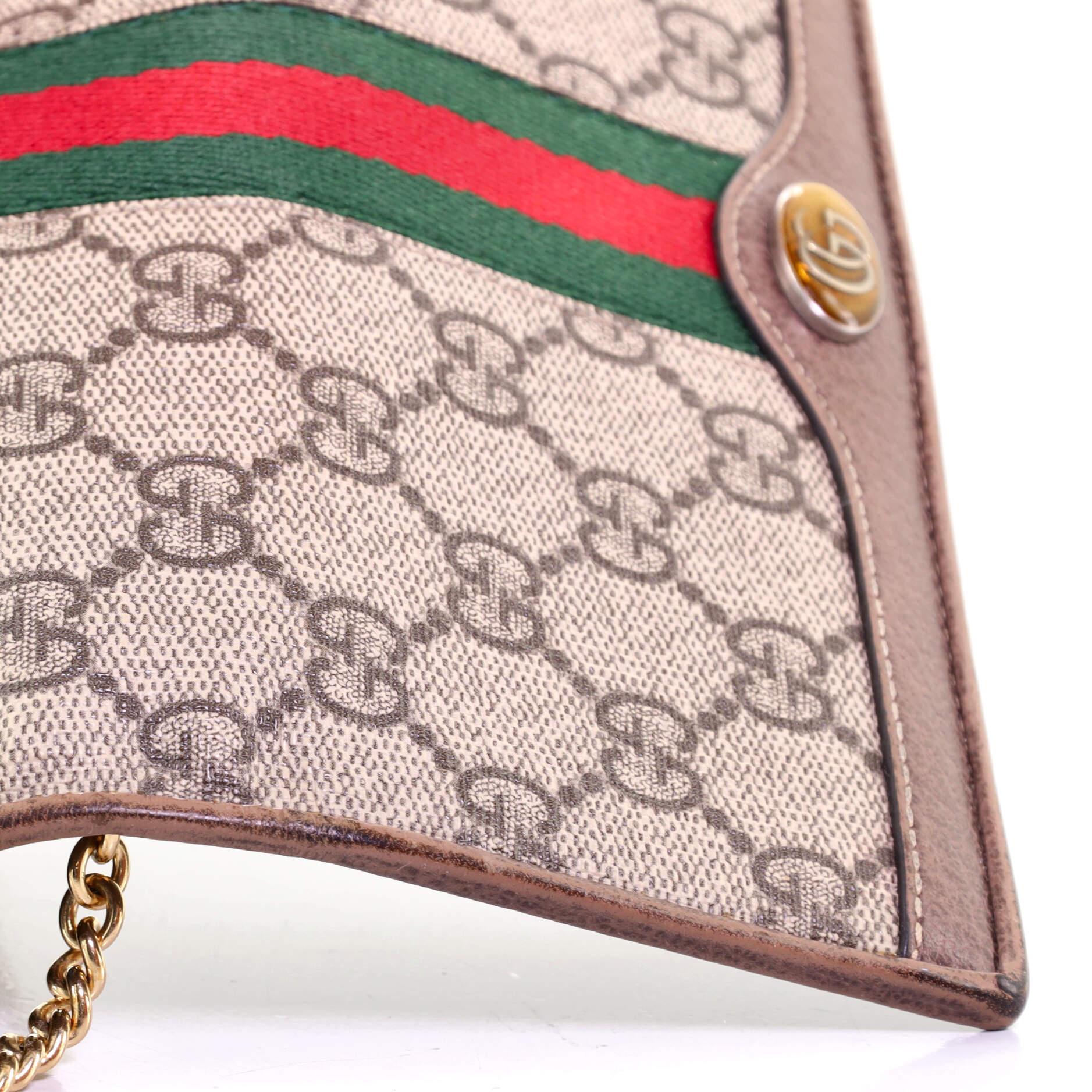 Gucci Ophidia Chain Wallet GG Coated Canvas In Fair Condition In NY, NY