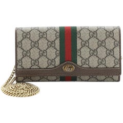 Gucci Ophidia Chain Wallet GG Coated Canvas