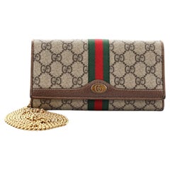Gucci Ophidia Kette Brieftasche GG aus beschichtetem Segeltuch