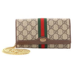 Gucci Ophidia Kette Brieftasche GG aus beschichtetem Segeltuch