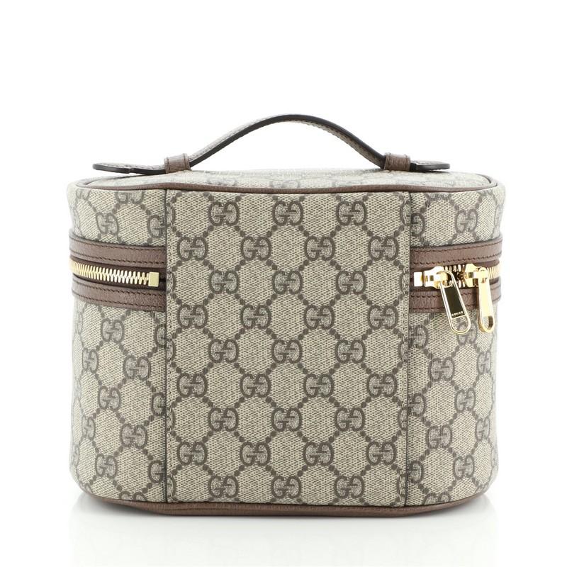 Brown Gucci Ophidia Cosmetic Case GG Coated Canvas