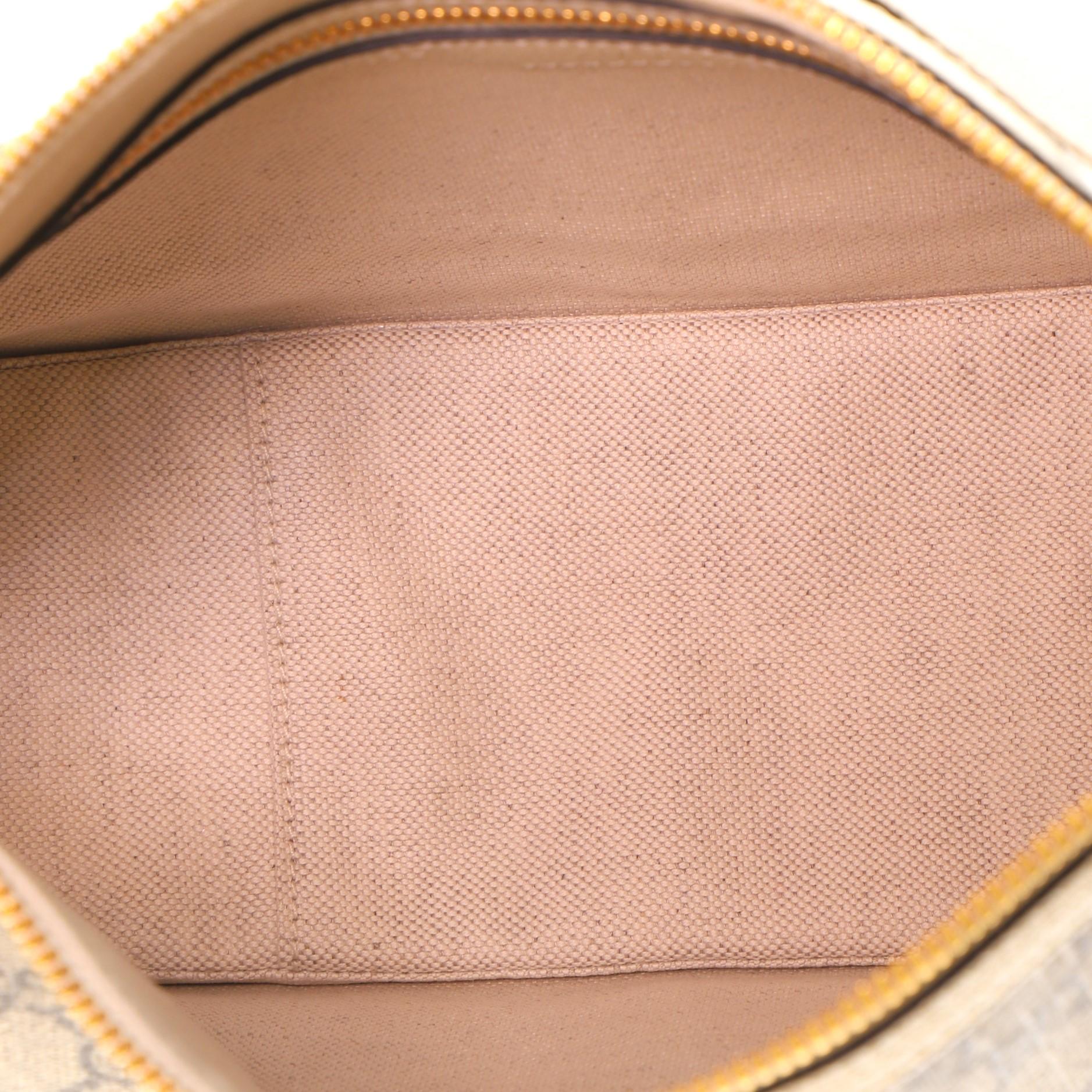 Gucci Sac à bandoulière à fermeture éclair incurvée GG Toile enduite Large Unisexe 