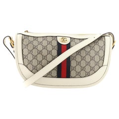 Gucci Ophidia Curved Zip Shoulder Bag GG Coated Canvas Large