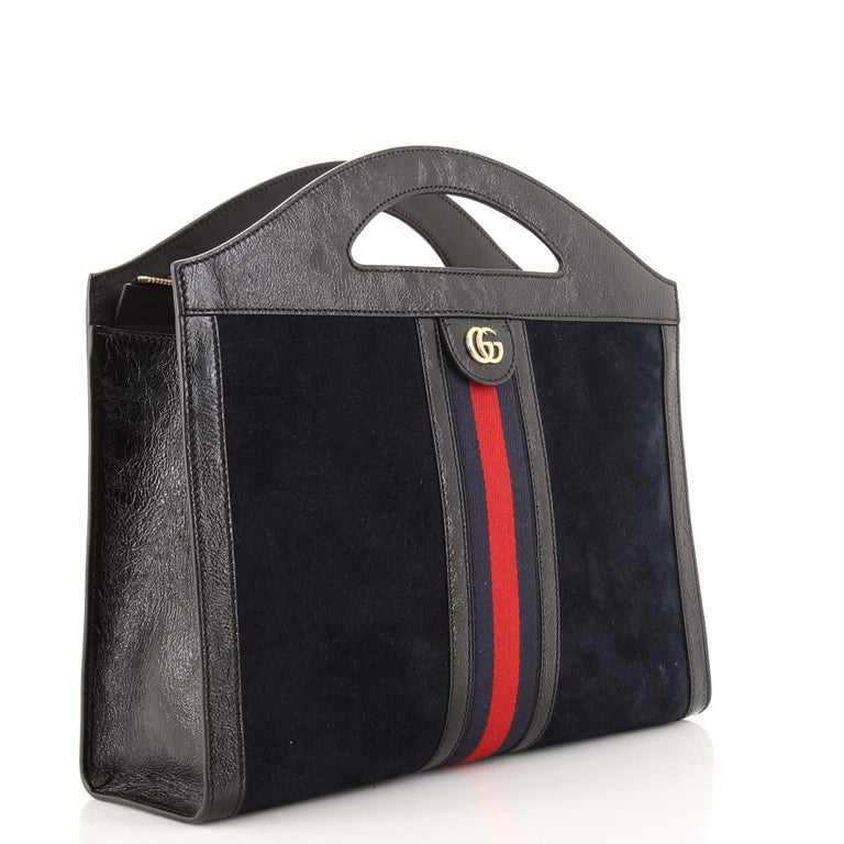 Gucci Ophidia Cut Out Handle Bag Suede Medium For Sale at 1stDibs