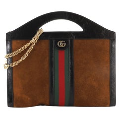 Gucci Ophidia Cut Out Handle Bag Suede Medium