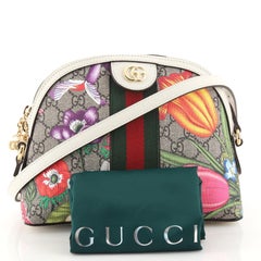 Gucci Ophidia Kuppel Umhängetasche Flora GG aus beschichtetem Segeltuch