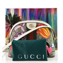 Gucci Ophidia Kuppel Umhängetasche Flora GG aus beschichtetem Segeltuch