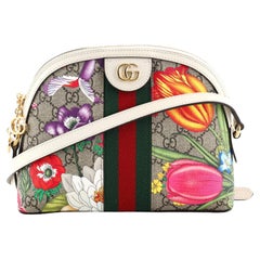 Gucci Ophidia Kuppel Umhängetasche Flora GG aus beschichtetem Segeltuch