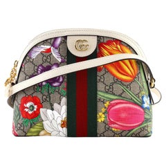 Gucci Ophidia Dome Shoulder Bag Flora GG Coated Canvas Small