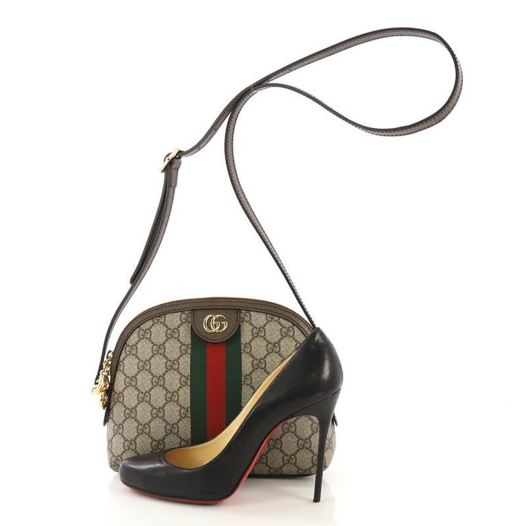 Gucci Ophidia Dome Shoulder Bag GG Coated Canvas Small For Sale at 1stdibs