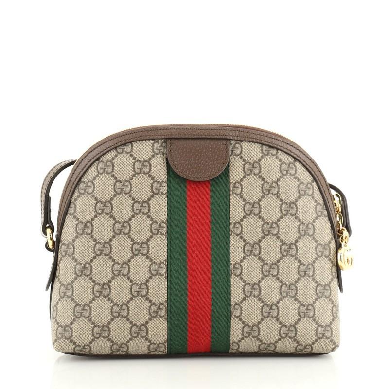 Gucci Ophidia Dome Shoulder Bag GG Coated Canvas Small In Good Condition In NY, NY