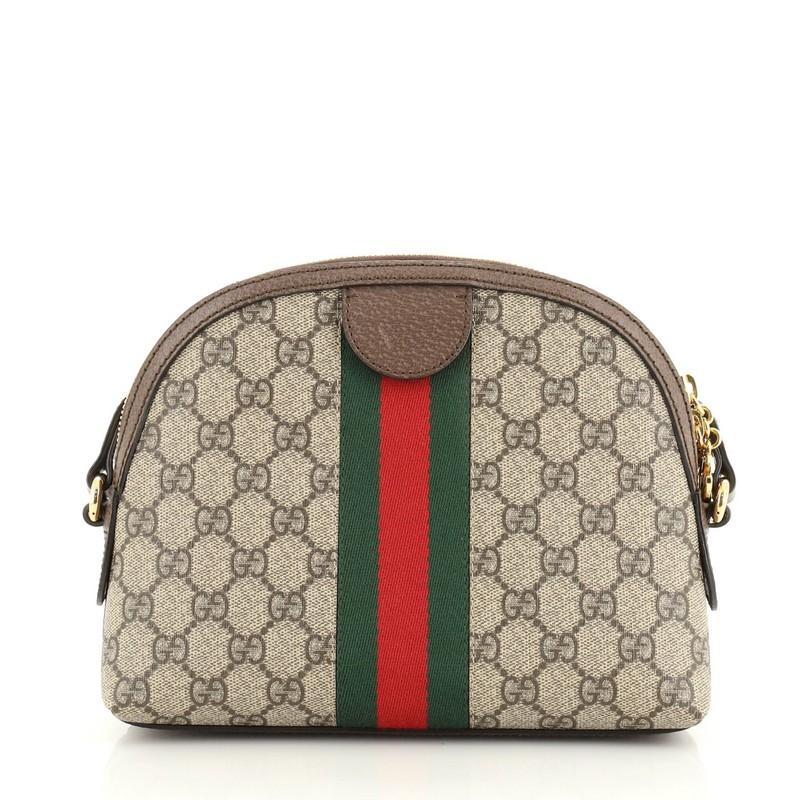 Gucci Ophidia Dome Shoulder Bag GG Coated Canvas Small In Good Condition In NY, NY