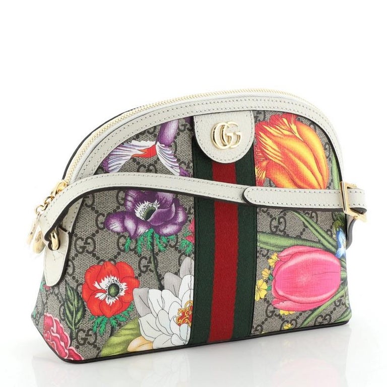 Gucci Ophidia Dome Shoulder Bag Printed GG Coated Canvas Small at 1stdibs
