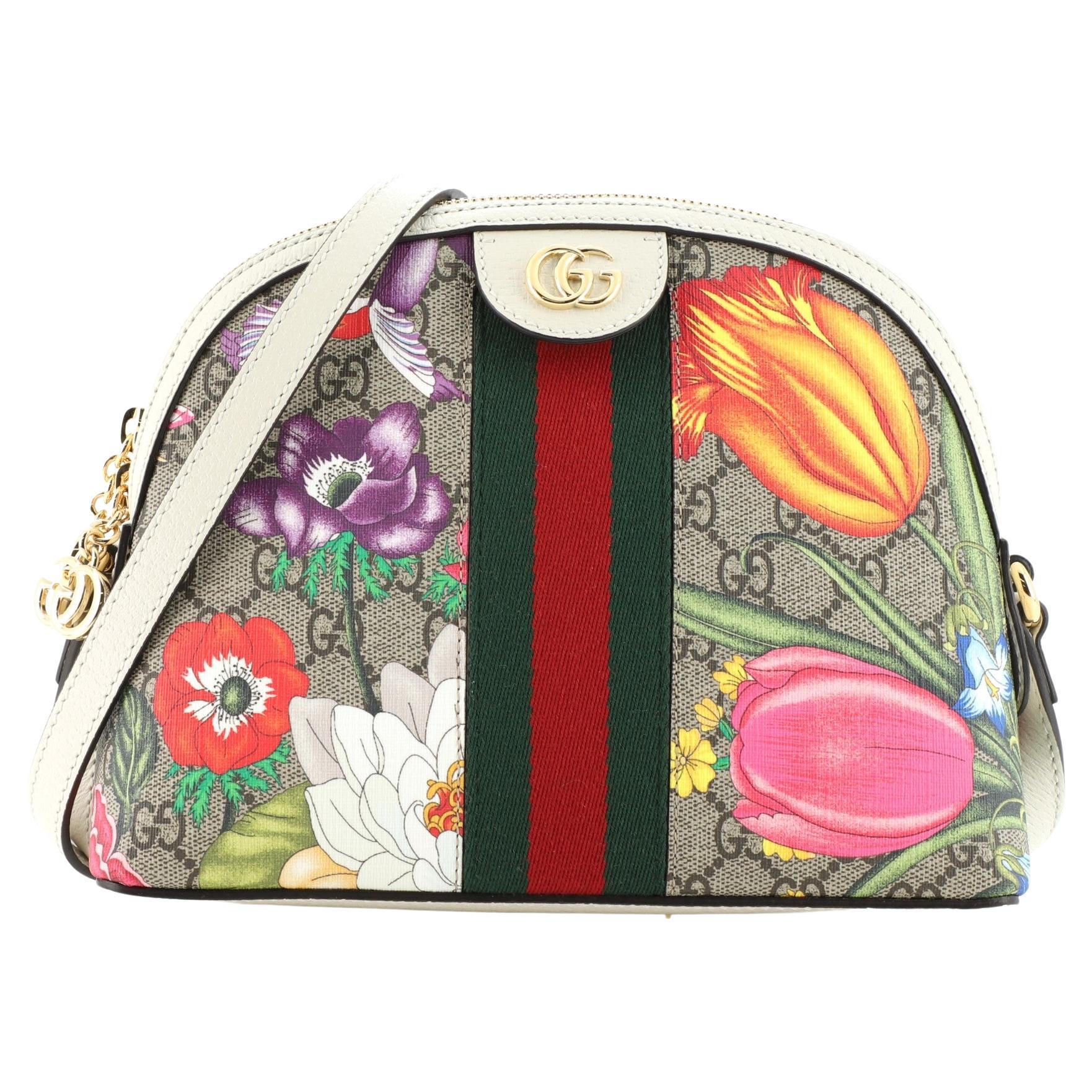 Gucci Ophidia Dome Shoulder Bag Printed GG Coated Canvas Small