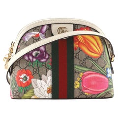 Used Gucci Ophidia Dome Shoulder Bag Printed GG Coated Canvas Small
