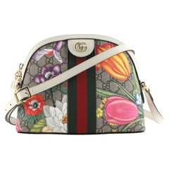 Used Gucci Ophidia Dome Shoulder Bag Printed GG Coated Canvas Small