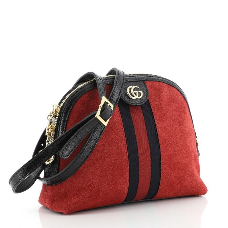 burgundy ophidia small dome shoulder bag