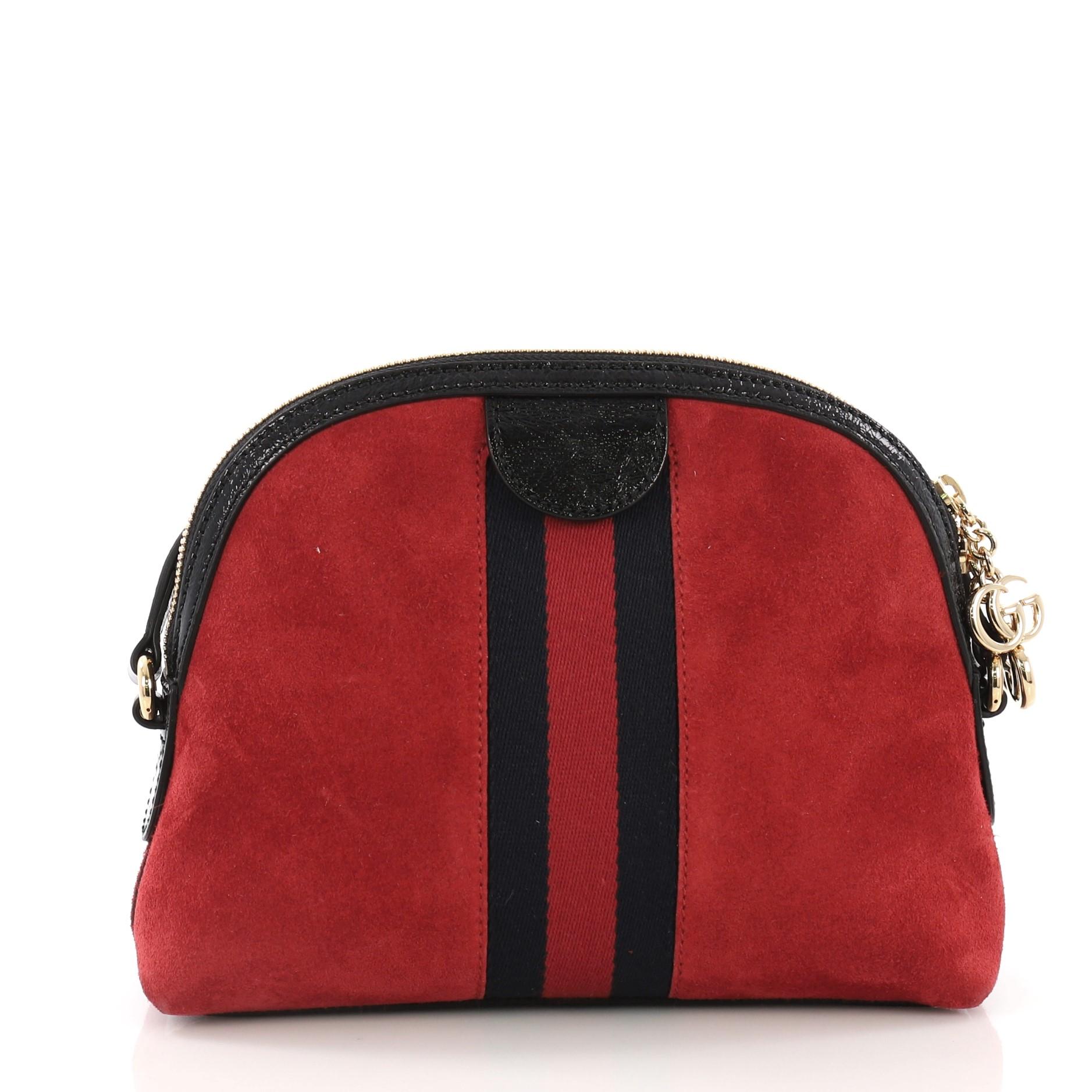Gucci Ophidia Dome Shoulder Bag Suede Small In Good Condition In NY, NY