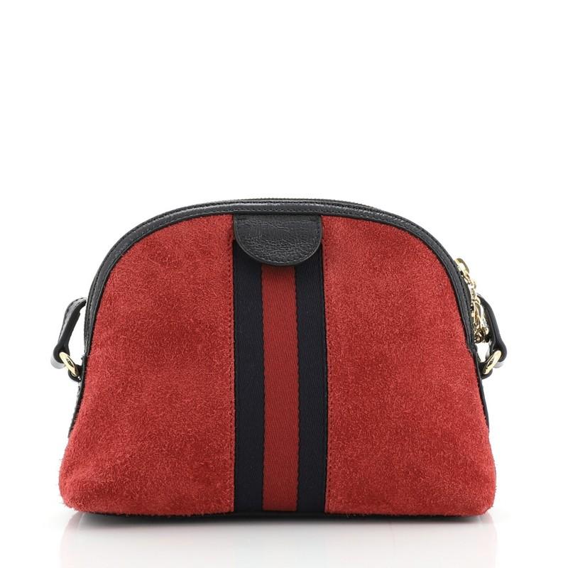 Brown Gucci Ophidia Dome Shoulder Bag Suede Small