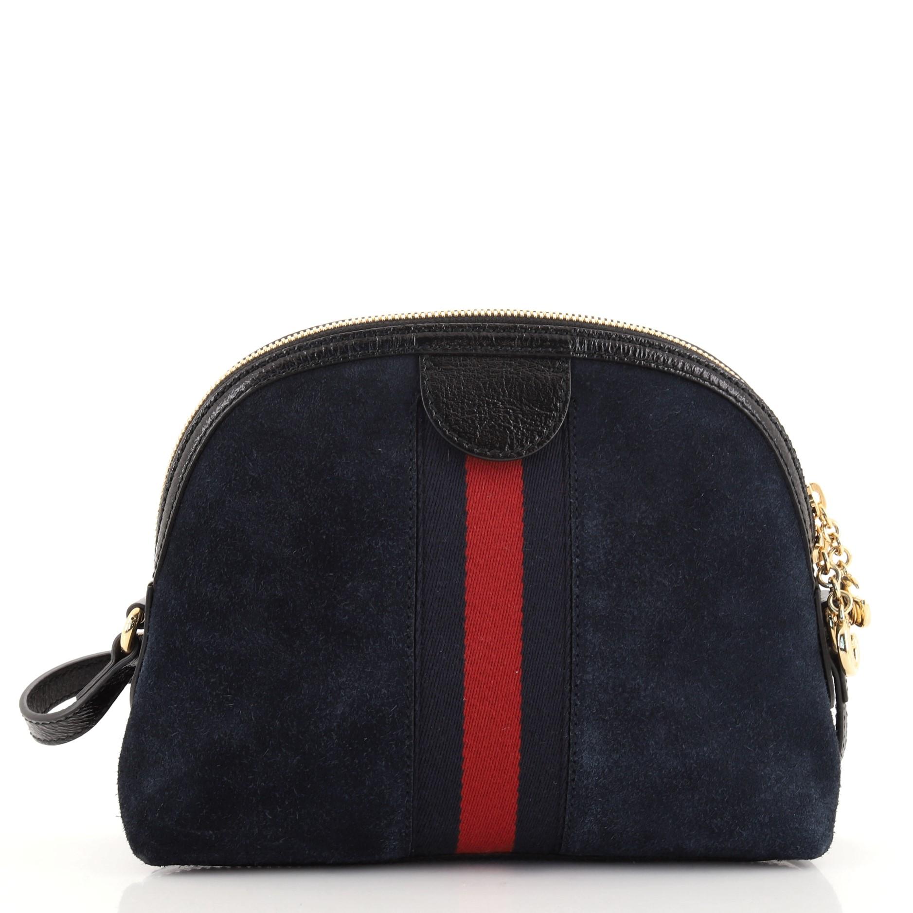 Gucci Ophidia Dome Shoulder Bag Suede Small In Good Condition In NY, NY
