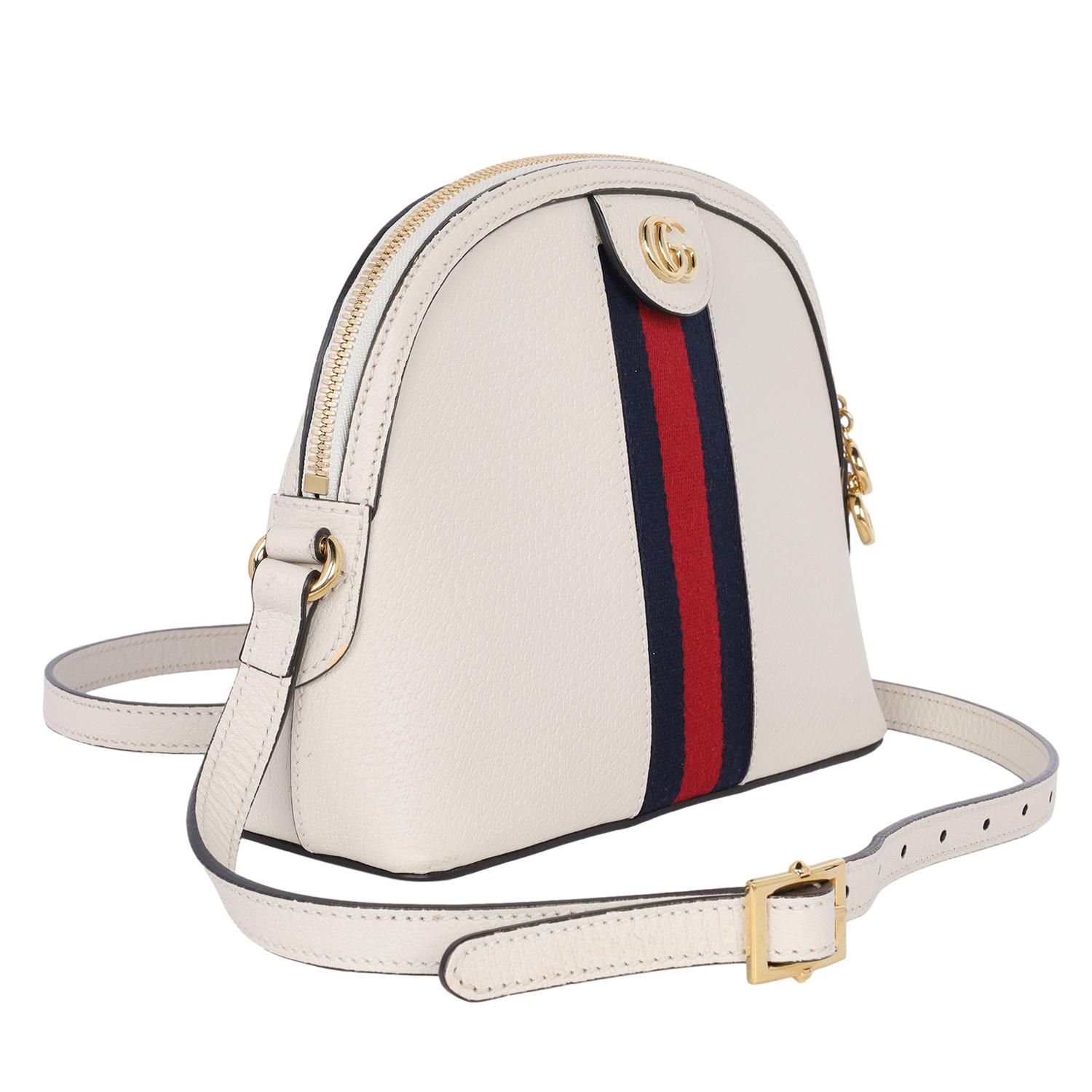 Gucci Ophidia Dome Supreme Shoulder Bag Leather White In Good Condition In Salt Lake Cty, UT