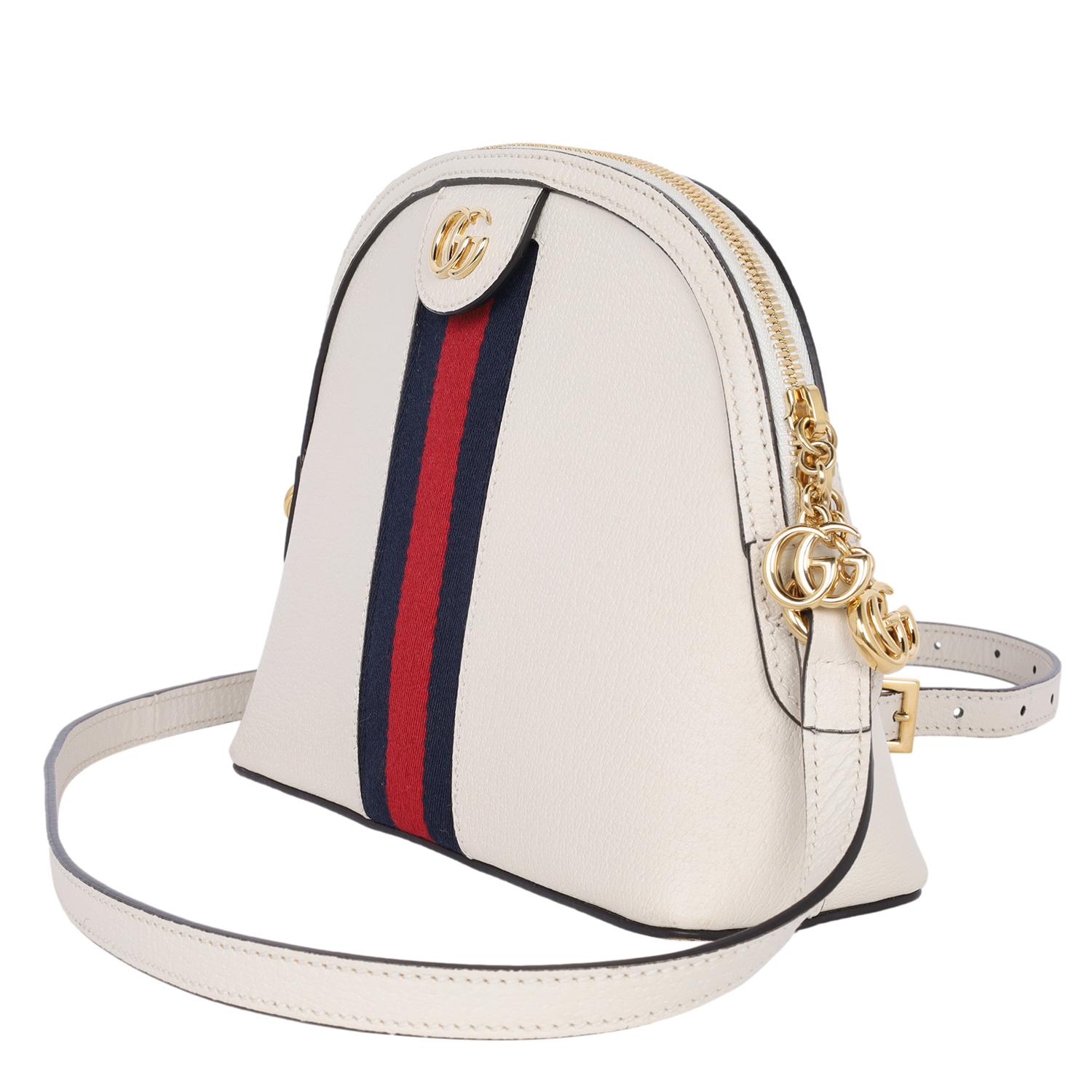 Women's Gucci Ophidia Dome Supreme Shoulder Bag Leather White