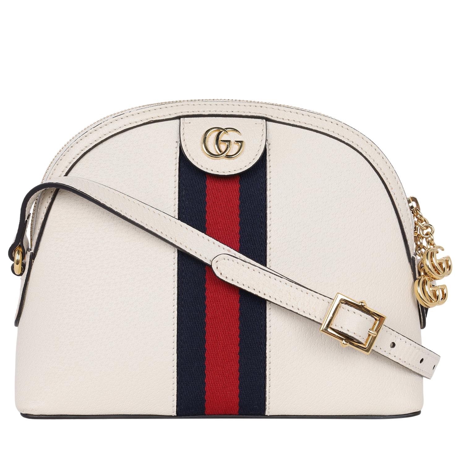 Gucci Ophidia Dome Supreme Shoulder Bag Leather White 4