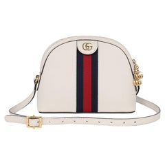 Gucci Ophidia Dome Supreme Shoulder Bag Leather White