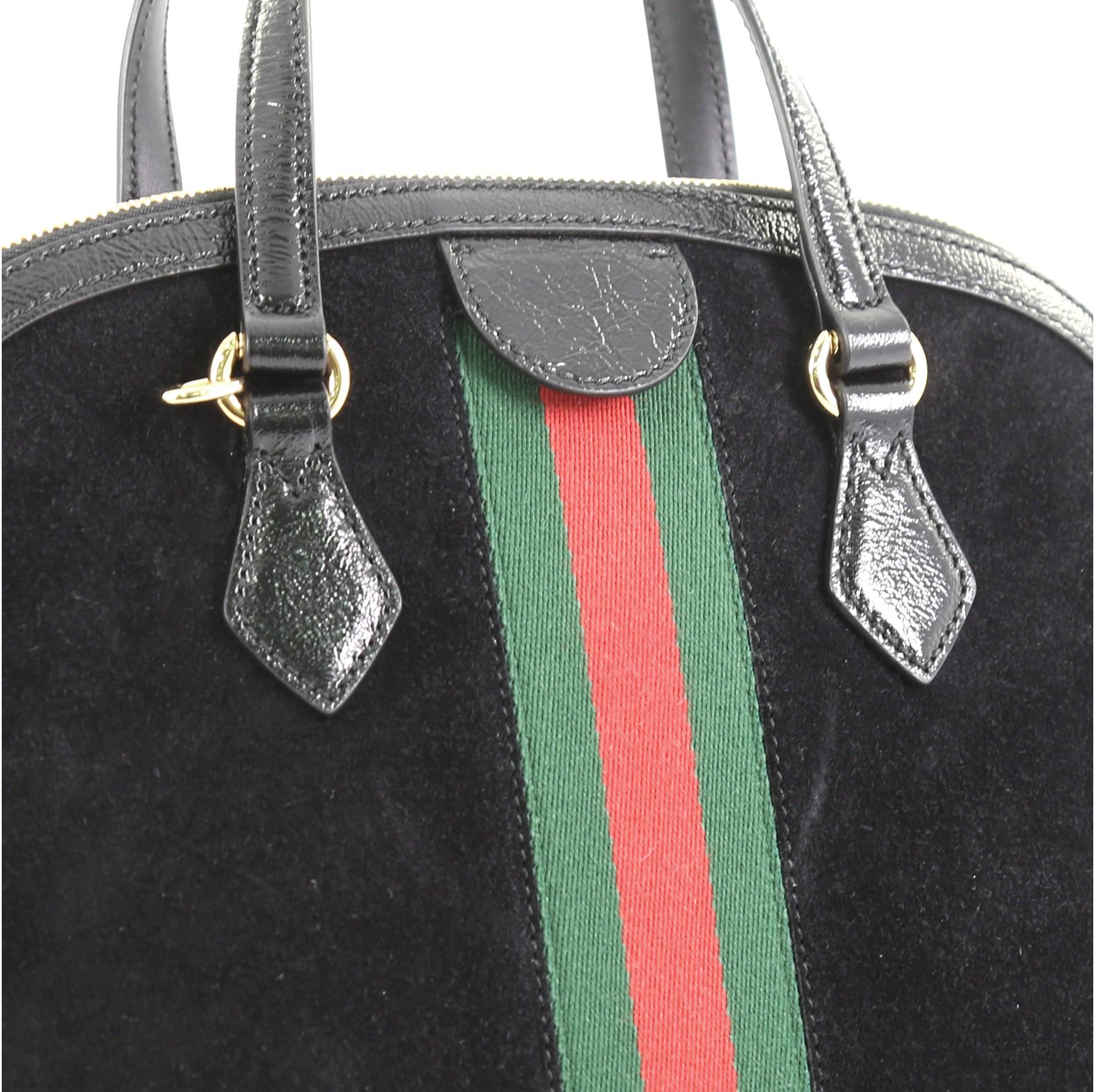 Black Gucci Ophidia Dome Top Handle Bag Suede Medium